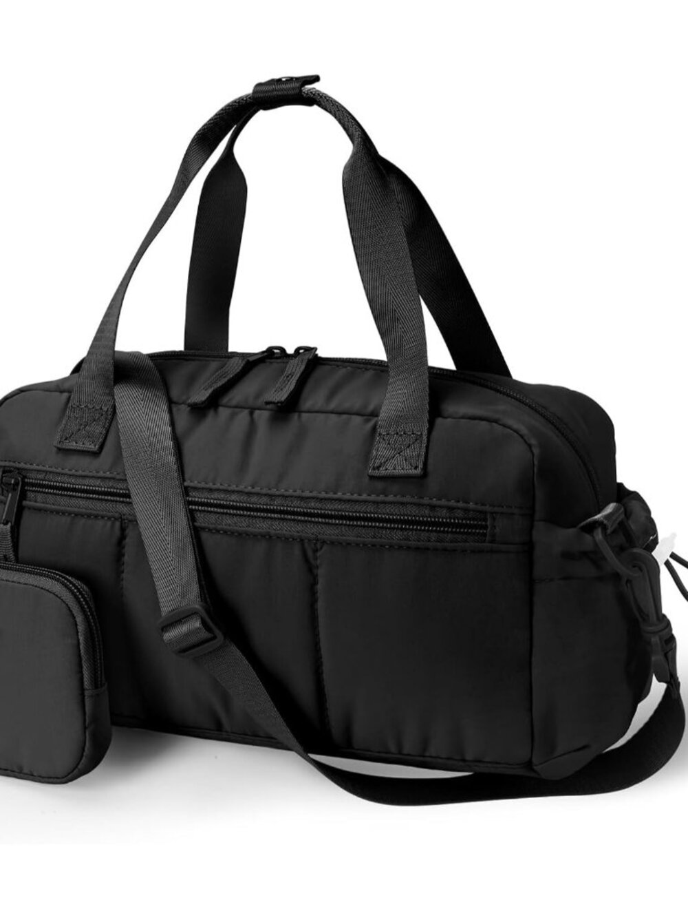 Small Gym Bag for Women, Quilted Puffer Tote with Wet Pocket & Coin Purse, Light